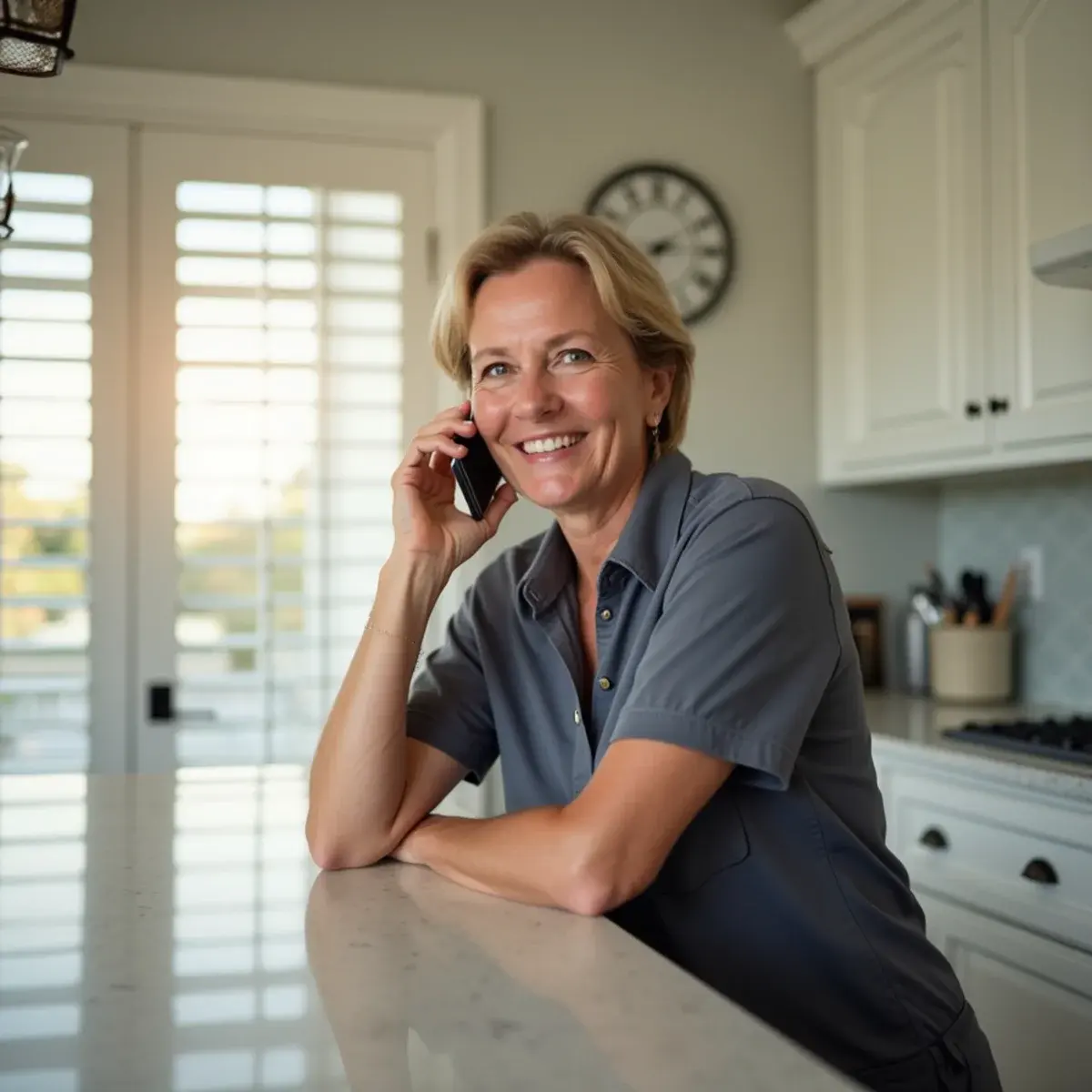Clermont, FL homeowner calling about air conditioning service from the kitchen